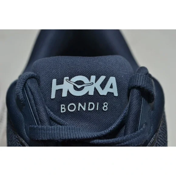 Hoka One One Bondi 8 Womens 8 B Running Shoes Gym Varsity Navy White 1127952-VYN - Picture 4 of 16